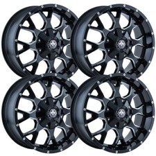 (Set-4) Mayhem Warrior 18x9 5x114.3/5x127 18mm Black Milled Wheels Rims 18 Inch