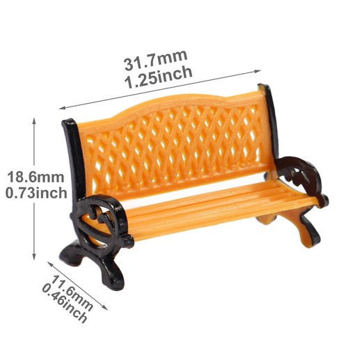 12pcs Model Railway Platform O Scale 1:50 Orange Park Street Seats Bench Chair - Picture 4 of 4