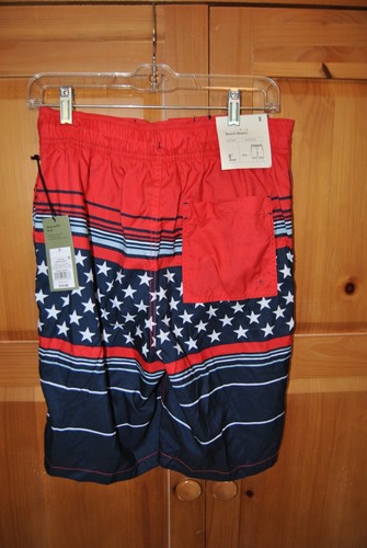 NEW MEN'S GOODFELLOW AMERICANA BOARD SHORTS SIZE SMALL 9" INSEAM. STARS/STRIPES - Imagen 4 de 4