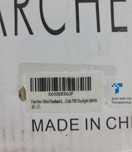 Harchee LED Mini Frosted Glass Cone Pendant Light 7W Ceiling Daylight 6000K - Picture 2 of 9