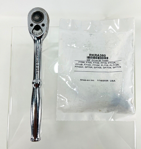 VTG Snap-On F-70-R 3/8” Drive 7" Long Chrome Standard Ratchet w/New Repair Kit