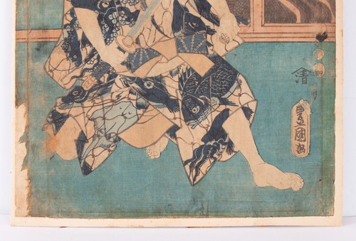 2 Japanese Woodblock Prints Utagawa Kunisada I Signed Actor Scenes with Geisha - Picture 11 of 15