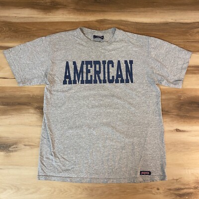 90s ビンテージ JANSPORT 　3段プリントグレースウェット Vintage America University Shirt Mens Large Jansport Gray