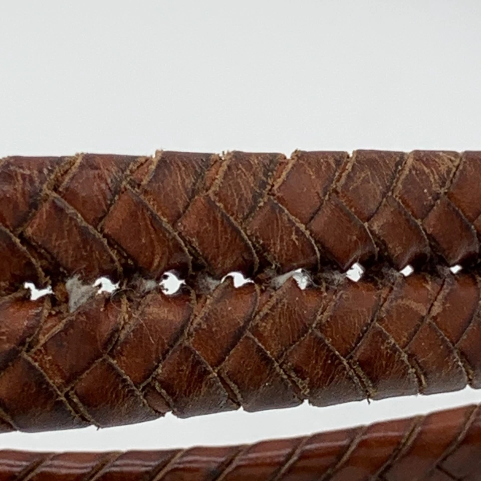 Coach Braided Leather Size 42” Belt Brown Brass Buckle 5922 Mens S2 - Image 4 of 4