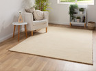 Beige Wool Rug Handmade | Solid Handloom Rug for Classic Interior Styles |5x8 Ft