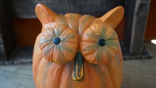 Búho calabaza resina otoño Halloween - Imagen 2 de 9