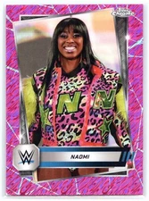 2025 Topps Chrome WWE Naomi #194 Pink Shimmer Refractor