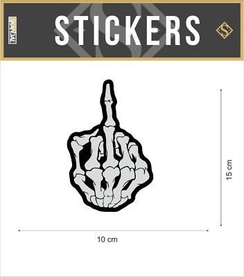 Skeleton Middle Finger Sticker Middle Finger Skeleton Funny Car Sticker Decal Bumper JDM DRIFT ...