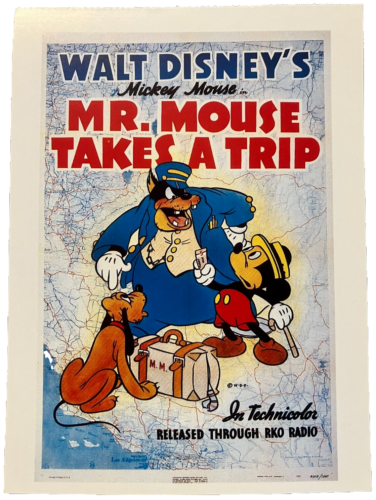 Carte postale film Mickey Mouse : "Mr Mouse Takes a Trip" de Walt Disney, excellent avec - Photo 1 sur 2