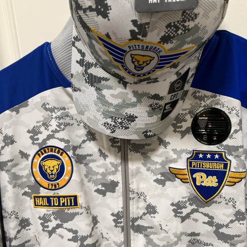 NEU Pittsburgh Pitt Panthers Colosseum OHT durchgehender Reißverschluss grau Tarnjacke Herren L - Bild 2 von 5