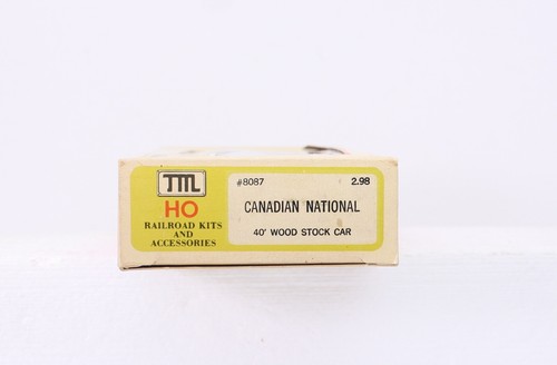 HO Scale Train Miniature Canadian National 40’ Wood Stock Car Kit 8087 NOS - Picture 2 of 3