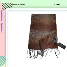 Steven Madden Mid Weight Ombré Paisley Muffler Scarf , Brown , MADE IN ITALY