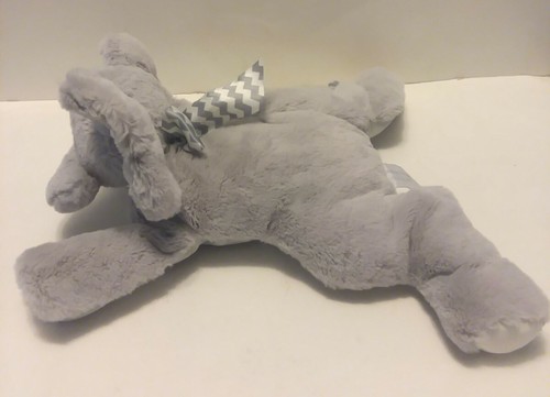 Bearington Baby Collection Grigio Peluche Posa Elefante Lovey Fiocco Raso 15" - Foto 3 di 9