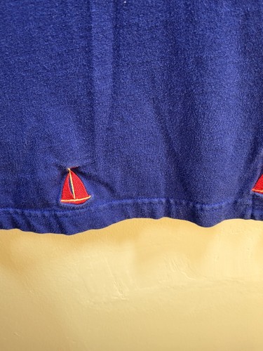 Quacker Factory Womens Embroidered Blue Sailboat Skirt Size 2X Elastic Waist Vtg - Picture 7 of 8