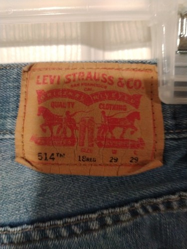 Levi's Boys Blue 514 Mid Rise Blue Wash Denim Straight Leg Jeans Size 18 Regular - Picture 3 of 4