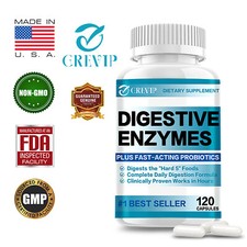 120pcs Digestive Enzymes-Prebiotic  Probiotics-Gut Health,Gas  Bloating Relief