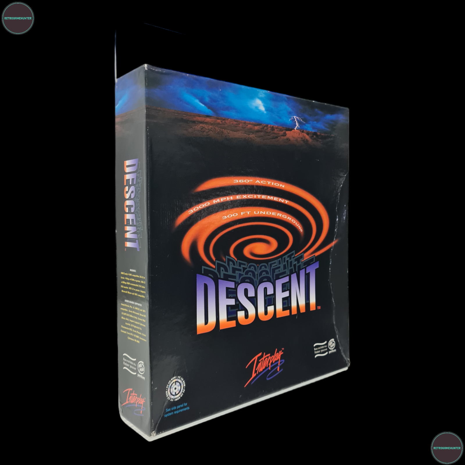 Descent IBM PC Dos Juego Big Box CIB Interplay 1995