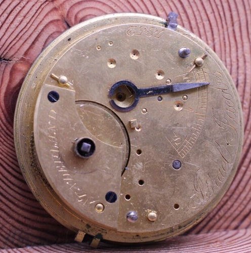 ISRAEL JACOBS 7852 SUNDERLAND KEYWIND ENGLISH LEVER POCKET WATCH MOVEMENT (KD)