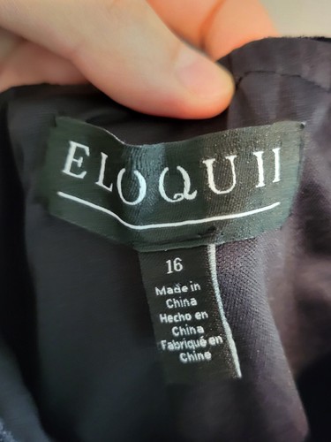 Eloquii Black Velvety Babydoll Dress Long Sleeve Sweetheart Mini Sz 16 LBD NWT - Picture 9 of 9