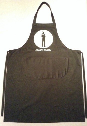 NEW MENS NOVELTY 007 'LICENCE TO GRILL' JAMES BOND BBQ COOKING APRON *3 COLOURS - Picture 4 of 4