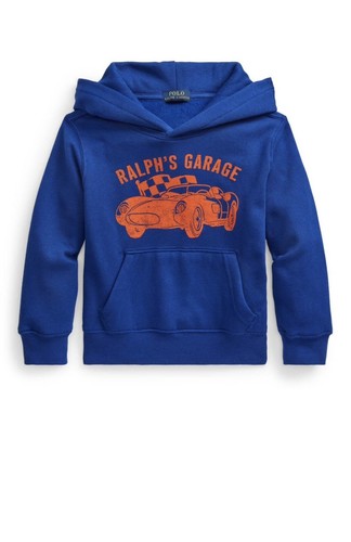 Polo Ralph Lauren Little Boys Graphic Fleece Hoodie Active Blue  Sz 3/3T - NWT - Picture 2 of 7