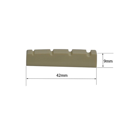 20pcs 4Strings' Bass Guitar Nut Slotted Bridge Nuts Plastic Ivory A029A 42x6x9mm - Picture 4 of 4