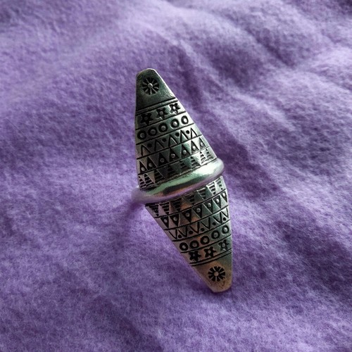 FINE SILVER RINGS 925 CRAFT FFONIWCH 은반지 FREE SIZE ARTISAN TRIBAL TRIBE R7713 - Picture 5 of 6