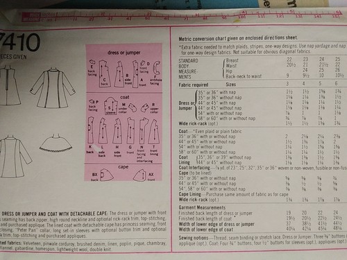 Dress Jumper Cape Coat Girls 3 Simplicity 7410 Sewing Pattern VTG A Line Dressy - Picture 5 of 6