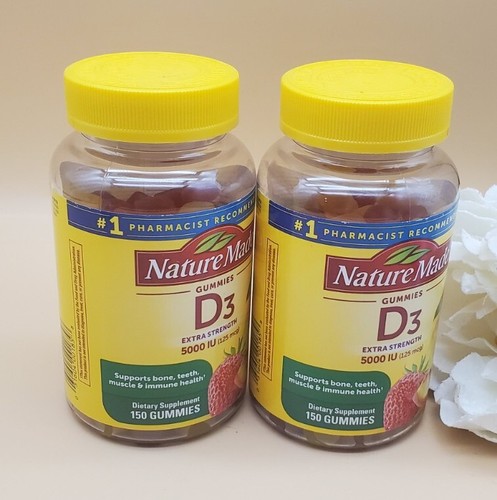 2~Nature Made Gummies D3 Extra Strength 5000 IU (125 Mcg) 150 GUMMIES Exp 2024 - Picture 2 of 6