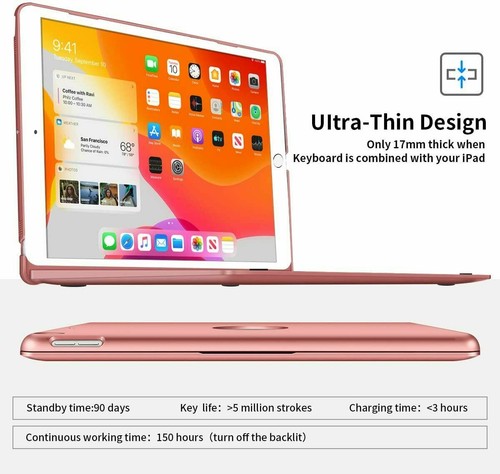 Funda protectora con teclado retroiluminado táctil para iPad 9th 8th 7th gen 10.2" 2021 2020 EE. UU. - Imagen 45 de 49