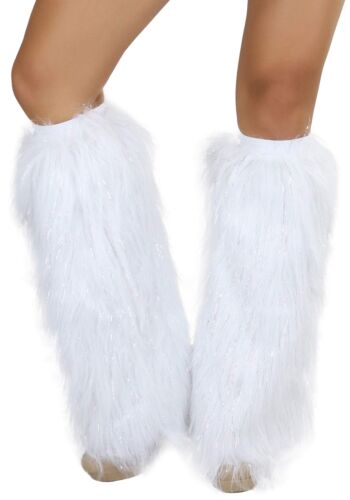 Women's Glitter Rave Leg Warmers - White/Silver - OS - Picture 4 of 5
