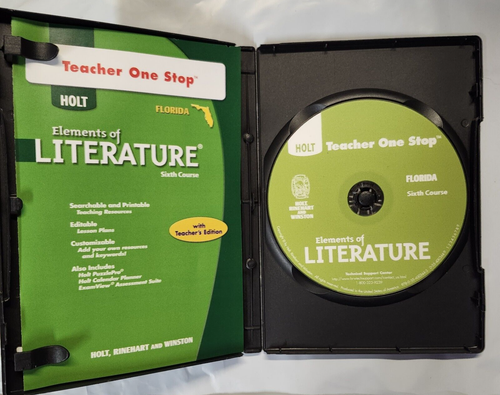 Elements of Literature / TEACHER ONE STOP Sixth Course Florida Ed CD-ROM / VG - Picture 3 of 3