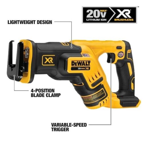 DeWALT DCS367B 20V 20 Volt MAX XR 5.0Ah Brushless Tool Compact Reciprocating Saw - Picture 4 of 13