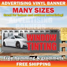WINDOW TINTING Advertising Banner Vinyl Sign Detailing Service Car Wash Tint