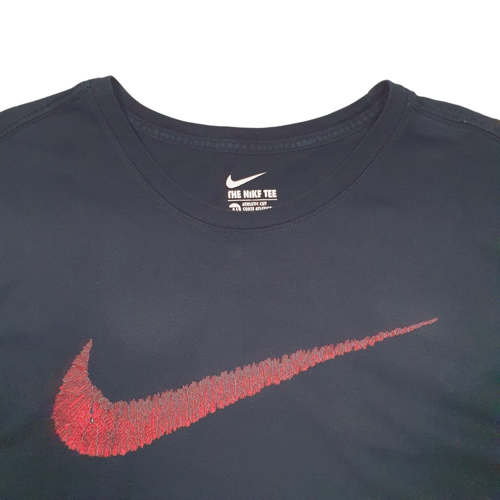 NIKE Black T Shirt Tee Swoosh Short Sleeve Cotton Blend Mens XXL image 3