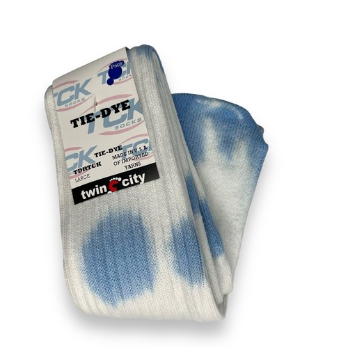TCK Tie Dye Multisport Tube Socks Soccer Softball Size Large- Blue White- 2 Pair - Picture 2 of 3