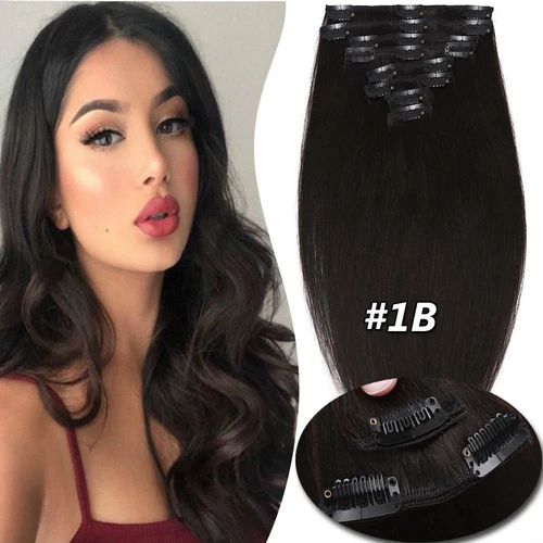 100% Echthaar Clip In Remy Haarverlangerung Extensions Glatt 8 Tressen Dick Lang - Bild 16 von 37