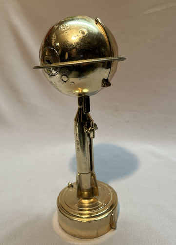 Vintage Gold Toned Mechanical Coin Rocket Bank Destination Moon - NASA