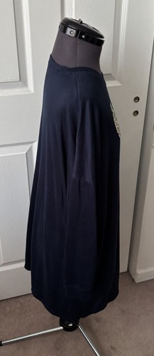 DISNEY Lilo & Stitch Navy Blue Long Sleeve Crew Neck Knee Length Nightgown M - Picture 3 of 7