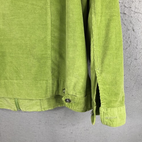 Quacker Factory Jacket Womens 1X Plus Size Lime Green Corduroy Glam Sparkle - Picture 17 of 20