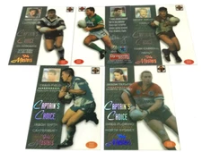 1994 DYNAMIC RUGBY LEAGUE S3 MASTERS CARD CAPTAIN'S CHOICE CARD FULL SET (5)
