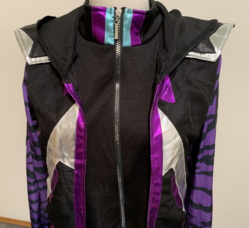 Fortnight Panini Raven Hooded Costume Cosplay Black Foil Youth XL - Picture 6 of 9