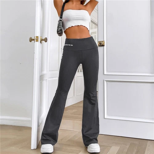 Damen Schlaghosen Loose Leggings Weites Bein Hose Yoga Sport Bootcut Gym Leggins - Bild 14 von 18