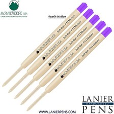 5 Pack- Monteverde P13 SoftRoll Ballpoint Refill Purple Medium Tip 0.7mm