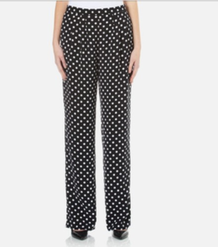 MICHAEL MICHAEL KORS DAMEN POLKA-PUNKT CREPE WEITBEINIGE HOSE 8 UK - Bild 8 von 9
