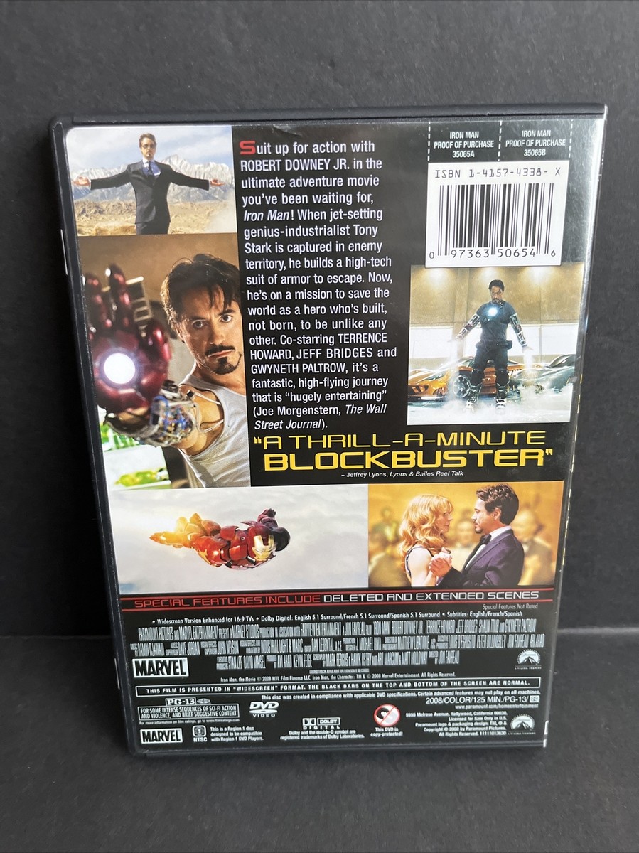 Iron Man (DVD, 2008) 97363506546| eBay