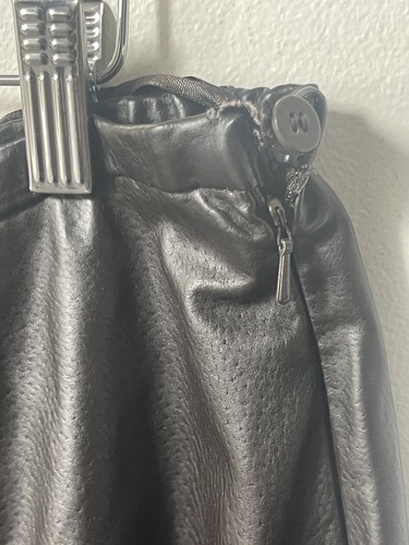 Terry Lewis Lederhose Vintage Größe 18WP schwarz Y2K Damen gerades Bein Reißverschluss - Bild 6 von 11
