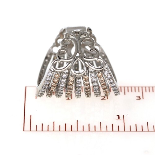 Umwerfend Cubic Zirkonia Nine Line Riesiges Hochzeit Damen Ring Variant Color - Bild 88 von 129