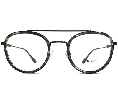 Prada Eyeglasses Frames VPR6SX 05A-1O1 Matte Black Gray Tortoise Wire 49-22-140