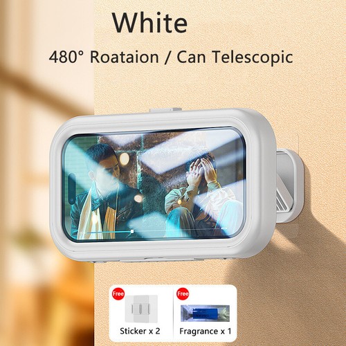 New Rotation Waterproof Bathroom Phone Wall Mount Holder - Picture 10 of 14
